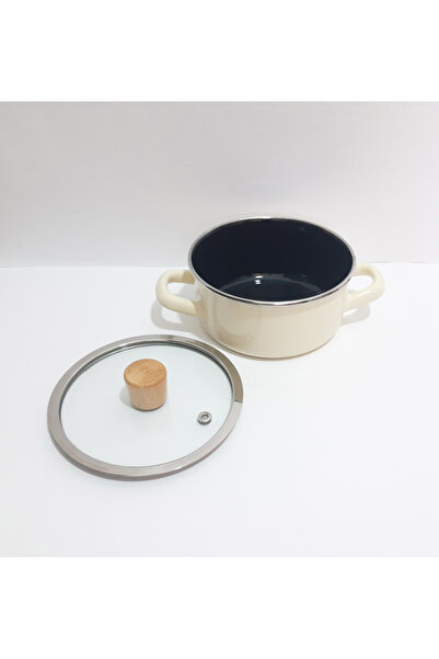 renkli çiçekler 16 cm Enamel Colorful Pot 1500 ml Cooking Pot Enamel Storage ...