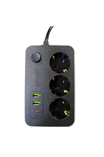 Livenda 3-Current Protected Socket with 2 USB Ports and 1 Type-C Input 3414
