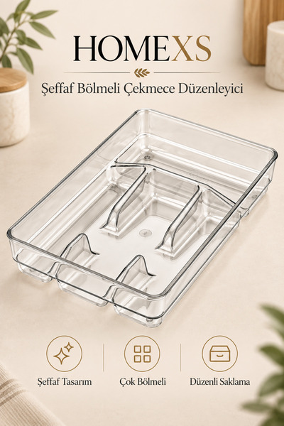 homexs Lüks Kristal Midi Boy Çekmece İçi Kaşıklık Organizer Çekmece Düzenleyici