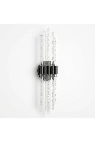 BACKHOME Bhbackhome Aura Large 56 سم - مصباح حائط LED بتصميم عصري - هيكل أسود - إضاءة LED بيضاء - كهربائي