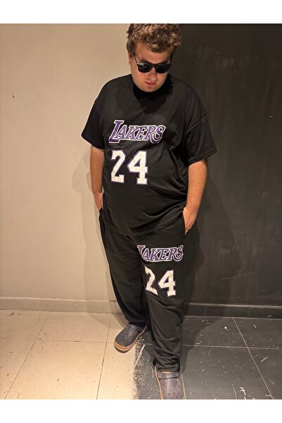 Bas Body FitnessWear Lakers Printed Large Size Crew Neck Short Sleeve T-Shirt...