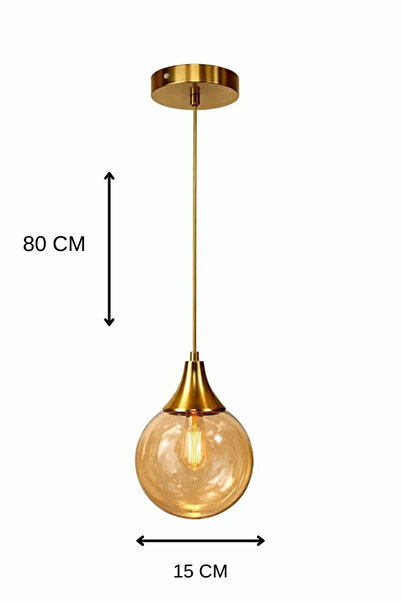 akyzlighting BAL GLOP CAMLI TEKLİ ESKİTME SARKIT AVİZE
