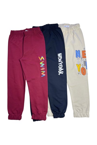 Minik Motion Children's Boys' Sweatpants Large Printed 3-Piece Set