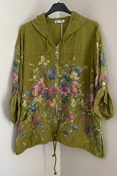 AYASOFYA OTANTIK Women's Italian Wildflower Patterned Hooded Zipper Closure 3...