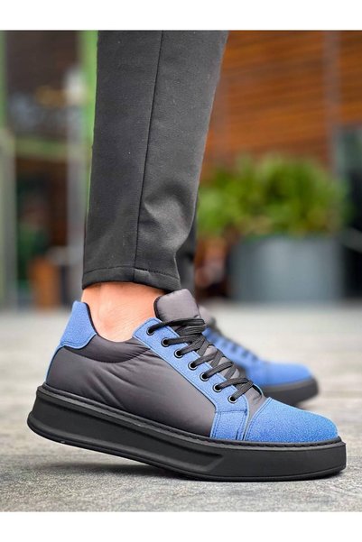Generic Brand Akb-X46 Black Sax Blue High Black Sole Casual Sports Shoes
