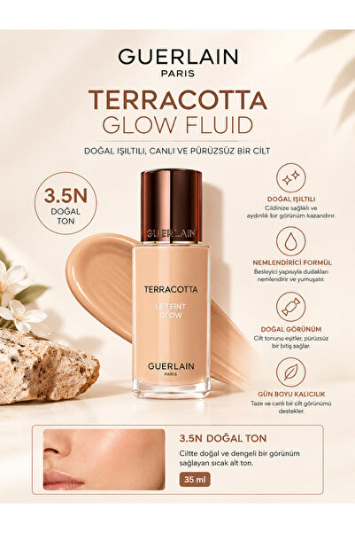 Guerlain كريم أساس تيراكوتا لو تينت جلو 3.5N لإطلالة بشرة مشرقة ومتألقة بلمسة...