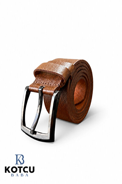 KOTCUBABA Brown Faux Leather 4 cm Men's Belt
