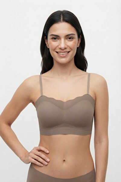 ÖMF Brown Women's Premium Laser Cut Seamless Lightweight Supportive Wire-Free...