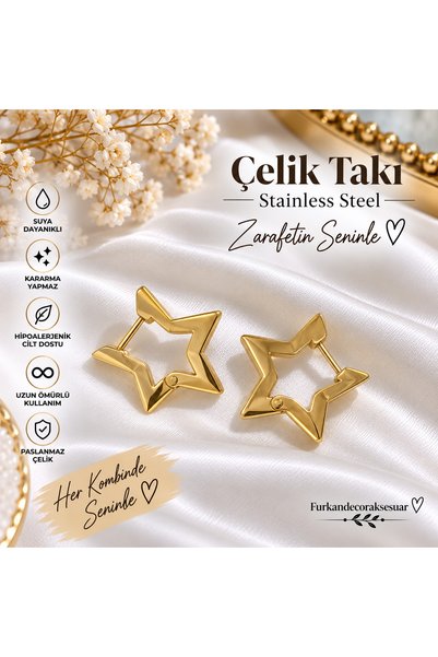 Furkan decor aksesuar Steel Jewelry Earrings