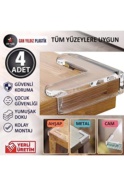 CAN YILDIZ PLASTİK Şeffaf Yapışkanlı Kenar ve Köşe Koruyucu Çocuk Kenar Köşe ...