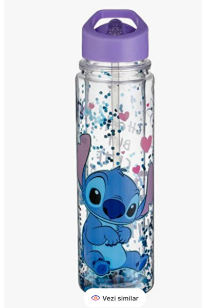 OEM Transparent Flip Top Water Bottle with Double Wall & Lila Stitch Glitter ...