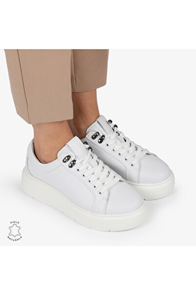trendamoda Pantofi CASUAL PIELE NATURALA CU INCHIDERE SIRET ALB