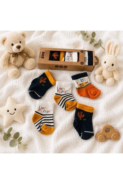 BEBELON 5 piece baby sock set in special box