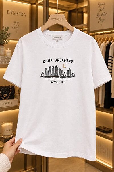 EYMORA Μπλουζάκι Unisex με στάμπα Doha Dreaming Qatar City Silhouette – Μοντέ...