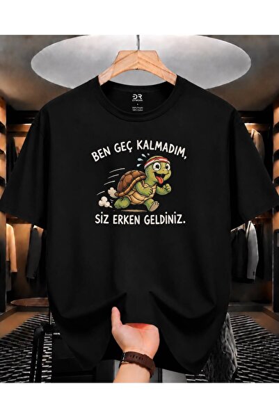 EYMORA Δεν έφυγα να μου χαλαρώσω αργά, εσείς έφτασαν νωρίς - Μαύρο μπλουζάκι ...