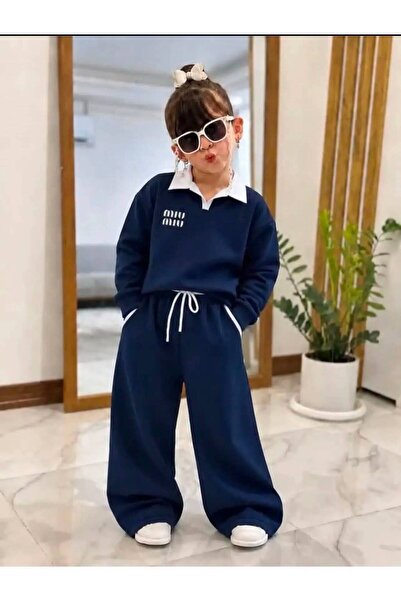 KOKOŞ BEBEK Girl's Collar Detailed Tracksuit Set - Ages 6/12 - 31914