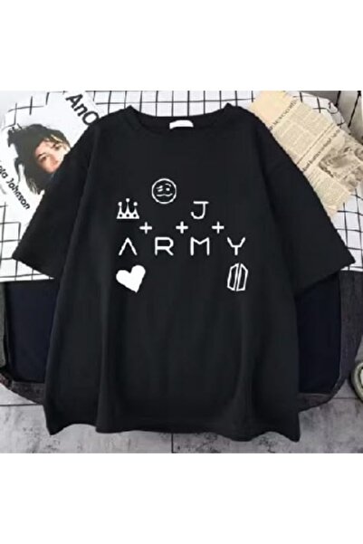 barsdepo Tricou imprimat BTS ARMY, 100% BUMBAC, Unisex pentru copii/adulți (C...