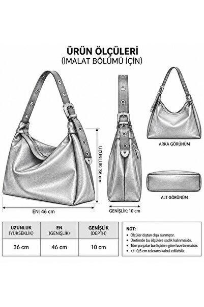 ESTUTE KADIN BÜYÜK HACİMLİ TOKA DETAYLI ŞIK GÜNLÜK SALAŞ ÇANTA A KALİTE ÖLÇÜ UZUNLUK 36 ENI 46 GENSILIK 1O