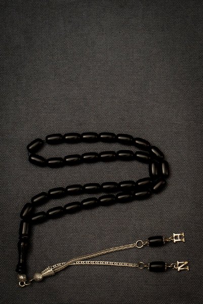 İSTANBULTAKI925 Special Blessed and Lettered Tassel Capsule Fire Amber Prayer Beads