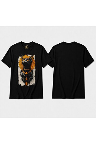 HESCOKOZMETİK Μπλουζάκι Unisex Μαύρο από βαμβάκι με στάμπα της αρχαίας αιγυπτ...