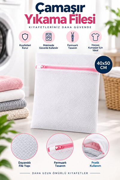 Yenilig 40X50 cm Zippered Laundry Net Delicate Clothing Protector Washing Mac...