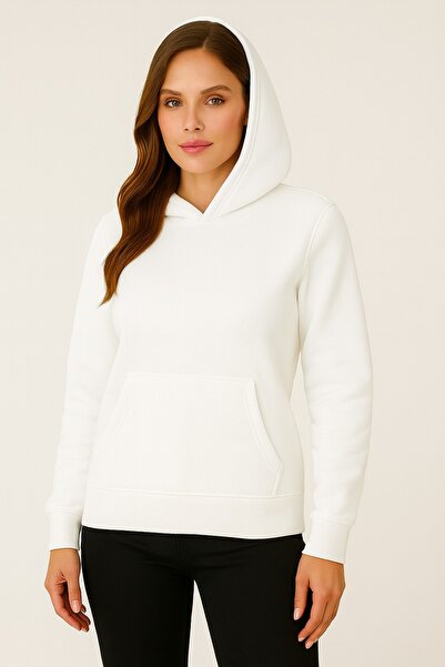 JANTIL MODA Unisex Oversize 3 Thread Raster Hooded Sweatshirt with Kangaroo P...