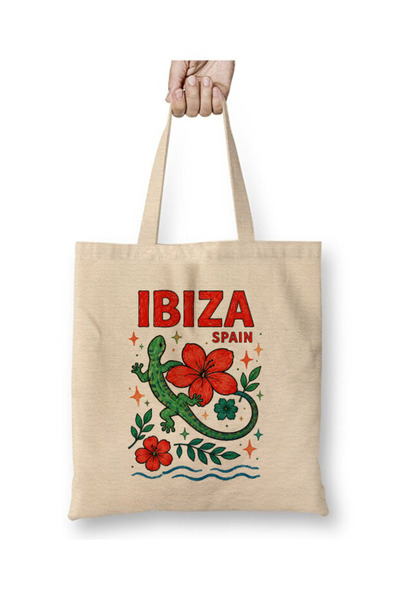 Toyaso Ibiza Ισπανία Υφασμάτινη τσάντα με μακριά λαβή Τσάντα για ψώνια Τσάντα...