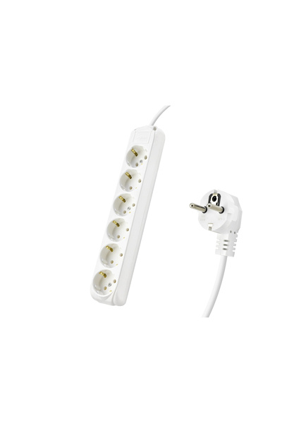 Livenda Grounded Extension Cable 6 Sockets 5 m - White 9260105