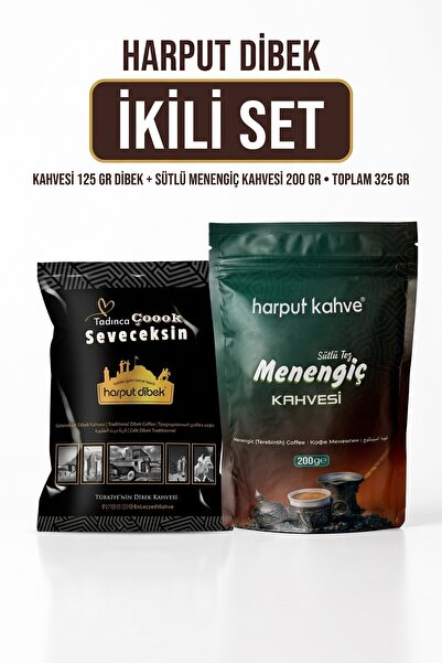 HARPUT DİBEK İkili Set 125 gr Dibek Kahvesi + 200 gr Sütlü Toz Menengiç Kahve...
