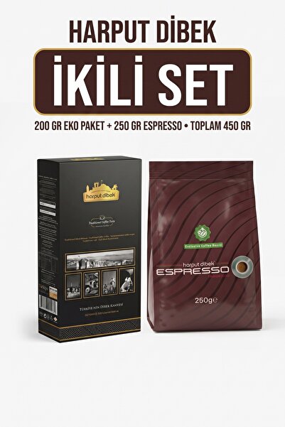 HARPUT DİBEK İkili Set 200 gr Eko Paket Dibek Kahvesi + 250 gr Espresso Premi...