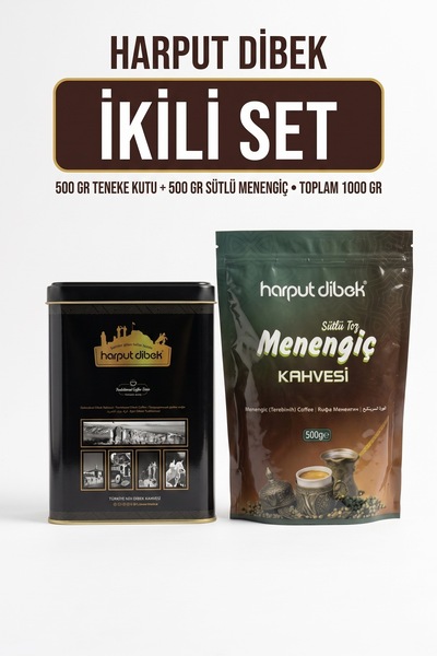 HARPUT DİBEK İkili Set 500 gr Teneke Kutu Dibek Kahvesi + 500 gr Sütlü Toz Me...