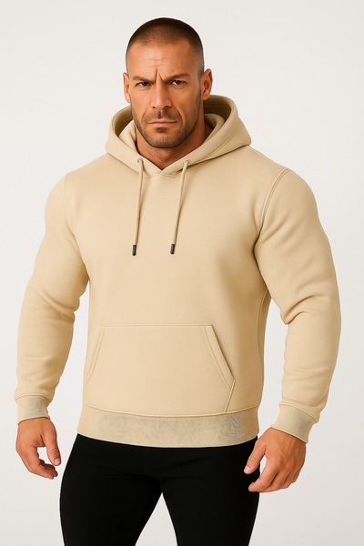 JANTIL MODA Unisex Oversize 3 Threaded Φούτερ με τσέπη καγκουρό, απλό / χωρίς...