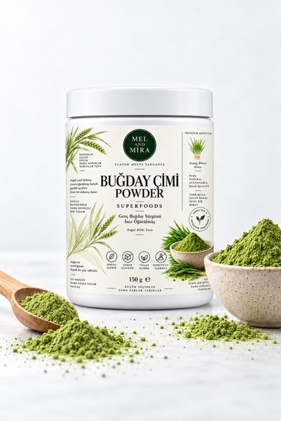 Mel and Mira Buğday Çimi Tozu 150 g | Wheatgrass Powder | İnce Öğütülmüş Doğa...