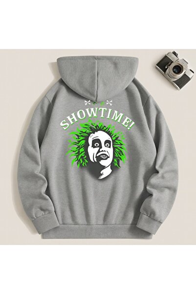 JANTIL MODA Unisex Oversize 3 Thread Raster Printed Hooded Sweatshirt with Ka...