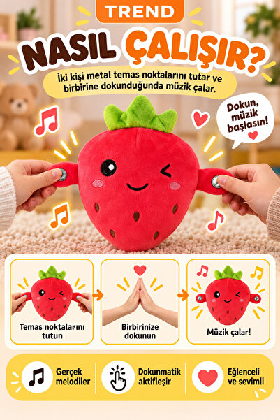 TREND Dokununca Müzik Çalan Etkileşimli Peluş Oyuncak – İki Kişilik Temaslı M...