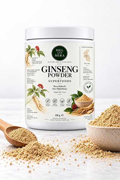 Mel and Mira Kırmızı Kore Ginseng Tozu 150 g | Korean Red Ginseng Powder | Pa...