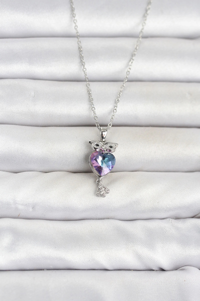 Livenda 316L Steel Chain Silver Color Owl Model Women's Necklace Tj-Bko11077