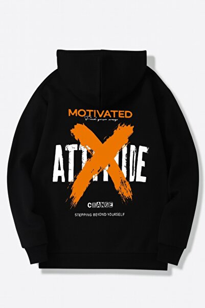 JANTIL MODA Unisex Oversize Φούτερ με κουκούλα και στάμπα, με 3 κλωστές, τσέπ...