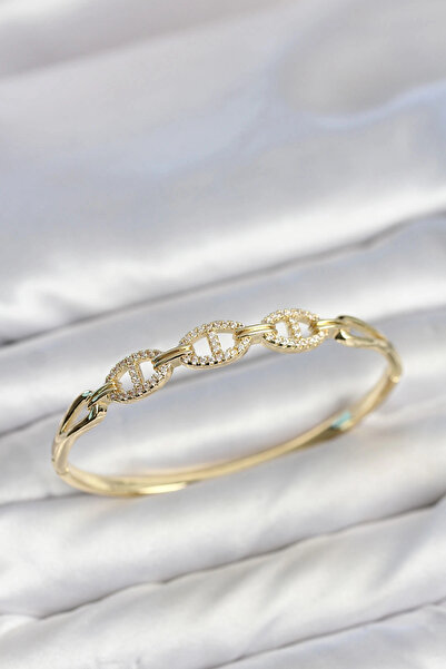 Livenda Gold Color Ship Chain Model Zircon Stone Women's Handcuff Bracelet Tj...