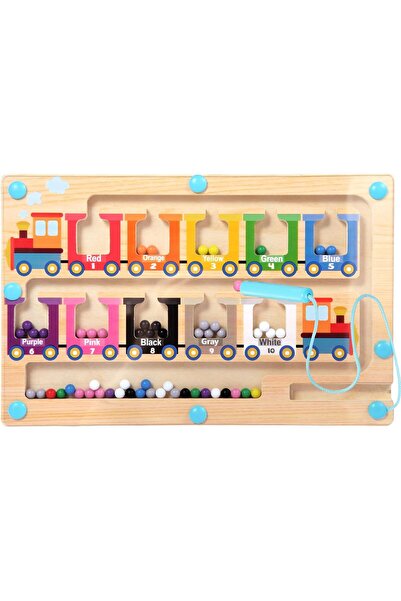 Arabest Magnetic Color and Number Maze,Montessori Wooden Educational Toy for ...