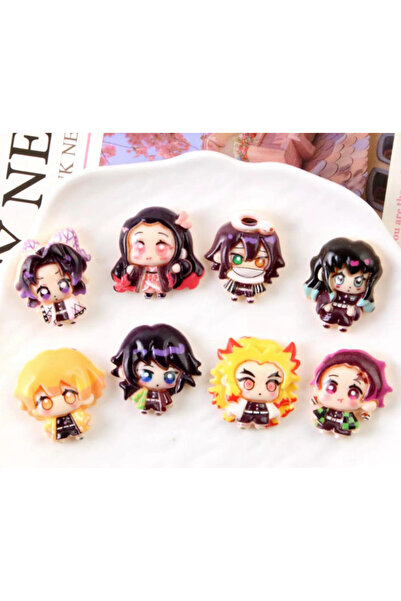 BANDAI Q.8-Demon-DIY-N 50pcs/set Demon Slayer Anime Resin Accessories Cute Im...