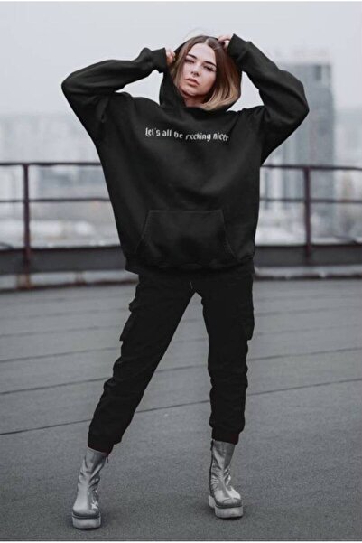 JANTIL MODA Unisex Oversize Φούτερ με κουκούλα και τσέπη καγκουρό, με στάμπα ...