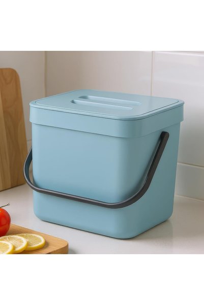 Generic Brand Waste bin, 7 L, household waste bin, mini bin, for table, PP, blue