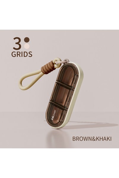 Choice Brown beige color Dopamine-Colored Portable Woven Lanyard 3-Compartmen...