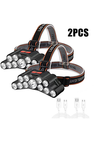 Choice 11LED 2pcs Powerful 5/11 LED Headlamp Built-in 18650 Battery USB Recha...