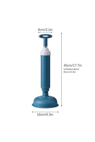 Choice Blue Toilet Plunger High Pressure Pump Anti Clogging Drain Cleaners Pi...
