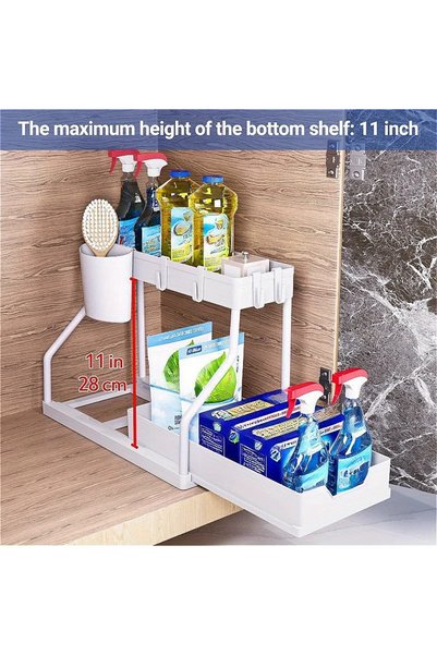 Choice A-WHITE-JZ Multilayer Pull-out Storage Organizer Rack Versatile Shelf ...