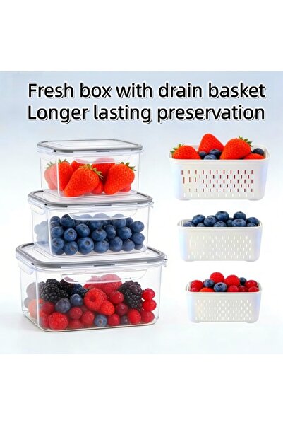 Choice hui-6 6pcs/set Large Capacity Fruit Storage Containers for Fridge with...