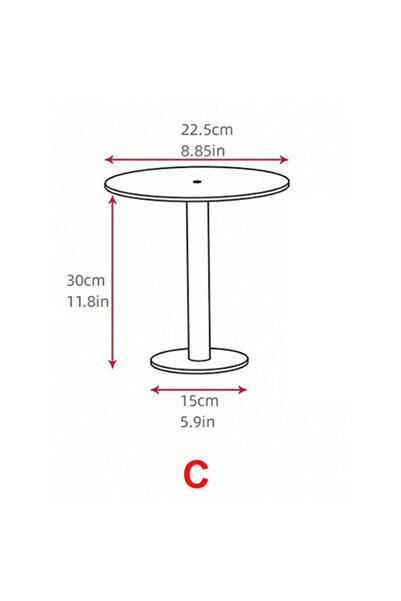 Choice C-22.5cm Transparent Acrylic Round Cake Stand for Desserts, Cupcake Ra...