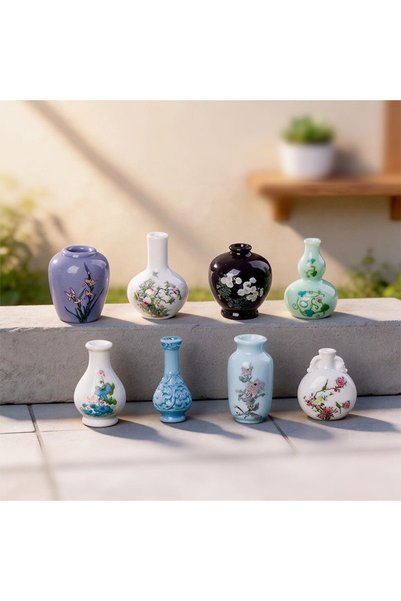 Choice 8pcs 8pcs Simulation Porcelain Resin Mini Vase Vintage Micro Landscape...